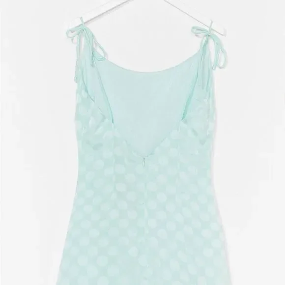 Nasty Gal Jacquard Polka Dot Mini Satin Slip Dress - Picture 3 of 8